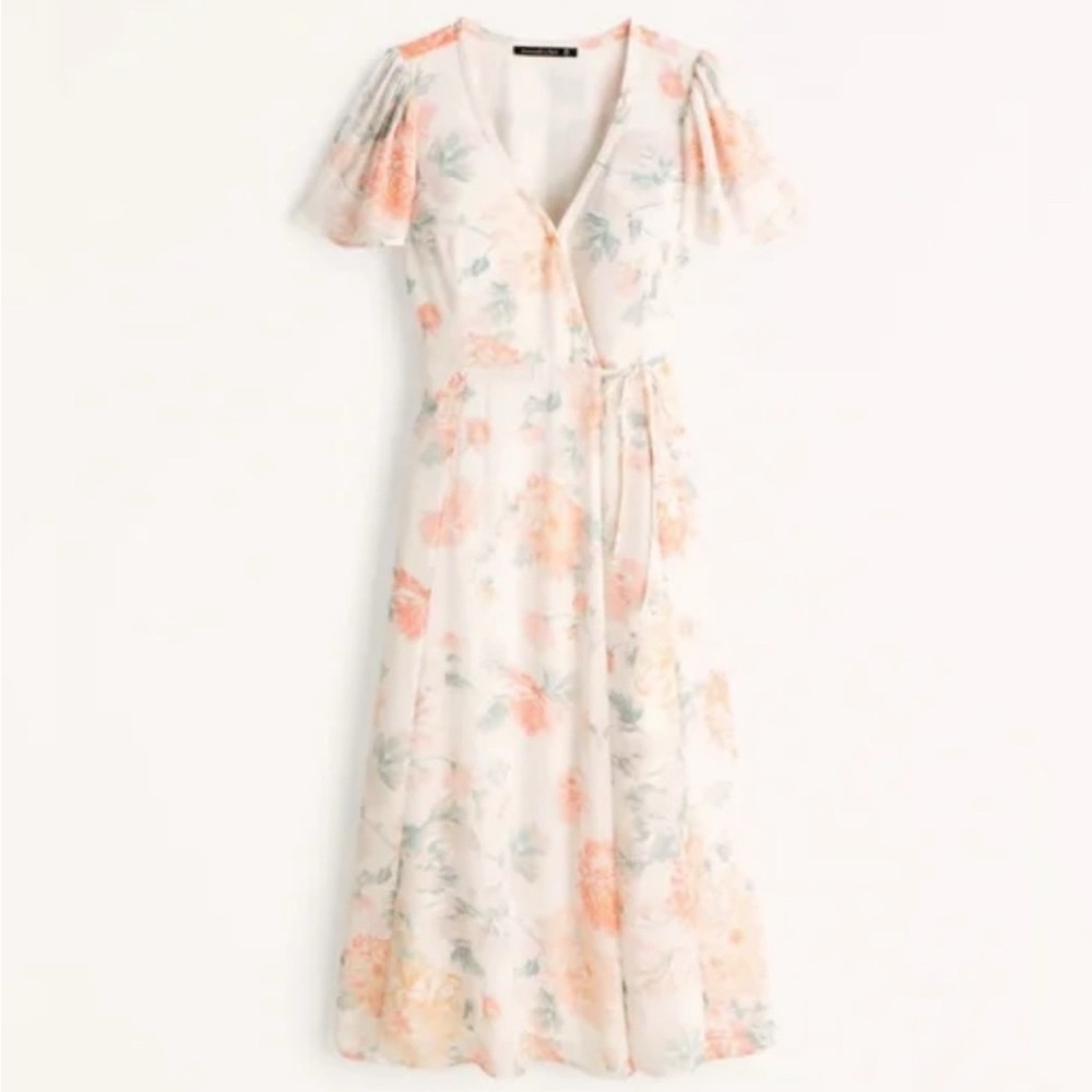 Abercrombie and Fitch angel sleeve wrap midi dress